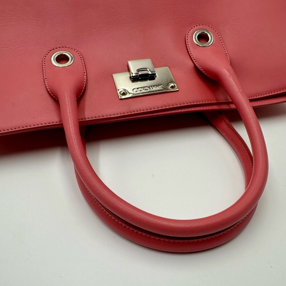 Auth Jimmy Choo Large Pink Leather Suede Sides 2way Riley Tote Crossbody Bag - Picture 8 of 16